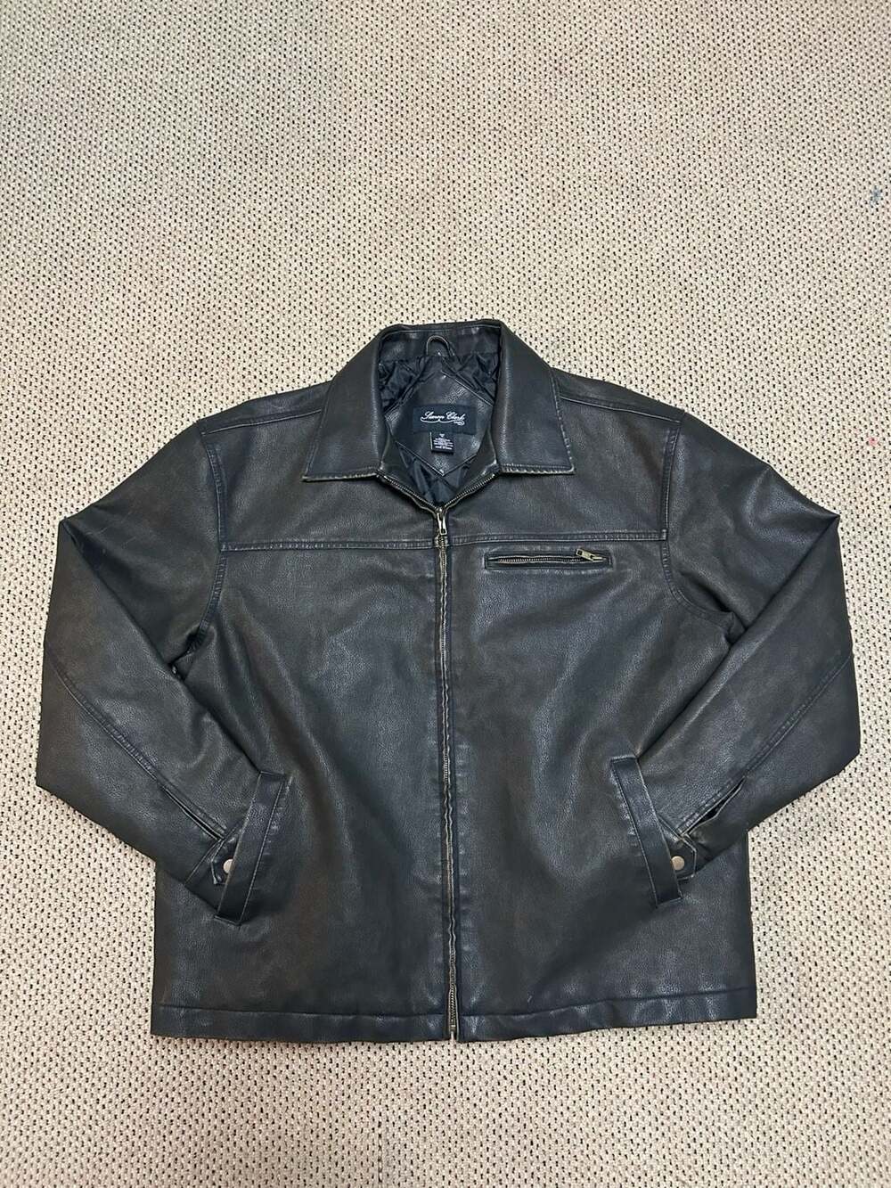 Simon Clark London Men's Faux Leather Quilted Lining Jacket